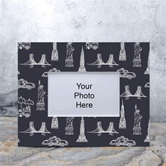 New York City Nyc Pattern White Tabletop Photo Frame 4 x6  by uniart180623