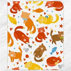 Seamless Pattern With Kittens White Background Canvas 11  X 14  by uniart180623