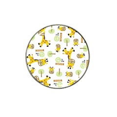 Vector-pattern-with-cute-giraffe-cartoon Hat Clip Ball Marker (4 Pack) by uniart180623