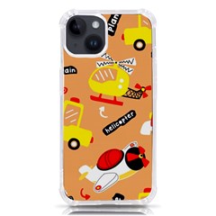 Seamless-pattern-cartoon-with-transportation-vehicles Iphone 14 Tpu Uv Print Case by uniart180623
