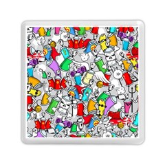 Graffiti-characters-seamless-pattern Memory Card Reader (square) by uniart180623