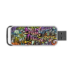 Graffiti-word-seamless-pattern Portable Usb Flash (two Sides) by uniart180623