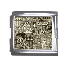 Four-hand-drawn-city-patterns Mega Link Italian Charm (18mm) by uniart180623
