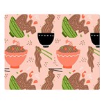 Japanese Street Food  Soba Noodle In Bowls Premium Plush Fleece Blanket (Large) 80 x60  Blanket Front