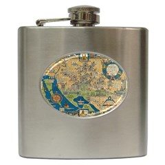 Vintatge Map Of Washington Dc Hip Flask (6 Oz) by uniart180623