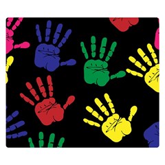 Handprints-hand-print-colourful Premium Plush Fleece Blanket (small) by uniart180623