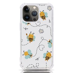 Bee Art Pattern Design Wallpaper Background Print Iphone 13 Pro Tpu Uv Print Case by uniart180623