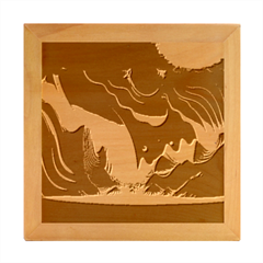 Fire Flame Burn Hot Heat Light Burning Orange Wood Photo Frame Cube by uniart180623