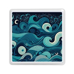 Waves Ocean Sea Abstract Whimsical Abstract Art Memory Card Reader (square) by uniart180623