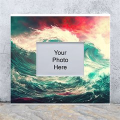 Storm Tsunami Waves Ocean Sea Nautical Nature Painting White Wall Photo Frame 5  X 7  by uniart180623