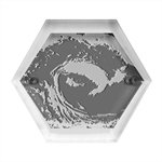Tsunami Waves Ocean Sea Water Rough Seas Hexagon Wood Jewelry Box Front