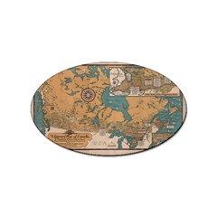 World Map Travel Pattern Architecture Sticker (oval) by uniart180623