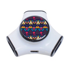 Pattern Colorful Aztec 3-port Usb Hub by Ravend