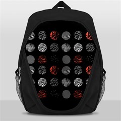 Black And Multicolored Polka Dot Artwork Digital Art Backpack Bag by uniart180623