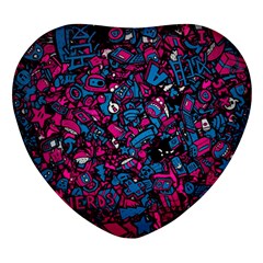 Grafitti Graffiti Abstract Artwork Digital Heart Glass Fridge Magnet (4 Pack) by uniart180623