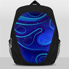 Spiral Shape Blue Abstract Backpack Bag by uniart180623