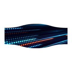 Orange Blue Dot Dots Lines Abstract Digital Art Stretchable Headband by uniart180623