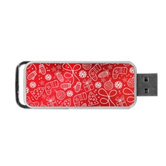 Christmas Pattern Red Portable Usb Flash (two Sides) by uniart180623
