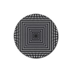 Focus Squares Optical Illusion Rubber Coaster (round) by uniart180623