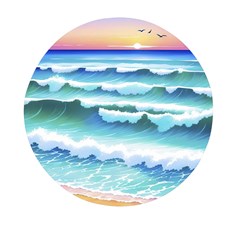 Ocean Sea Waves Beach Mini Round Pill Box (pack Of 5) by Simbadda