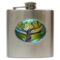 Tree Magical Colorful Abstract Metaphysical Hip Flask (6 Oz) by Simbadda