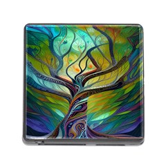 Tree Magical Colorful Abstract Metaphysical Memory Card Reader (square 5 Slot) by Simbadda