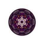 Rosette Kaleidoscope Mosaic Abstract Background Art Rubber Coaster (Round) Front