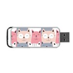 Cute Seamless Pattern With Cats Portable USB Flash (Two Sides) Back
