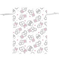 Cute Pattern With Easter Bunny Egg Lightweight Drawstring Pouch (xl) by Simbadda
