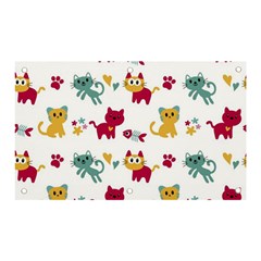 Pattern With Cute Cats Banner And Sign 5  X 3  by Simbadda