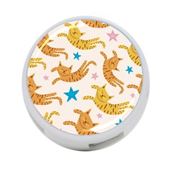 Cute Cats Seamless Pattern With Stars Funny Drawing Kittens 4-port Usb Hub (one Side) by Simbadda