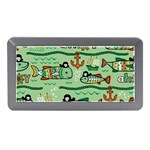 Seamless Pattern Fishes Pirates Cartoon Memory Card Reader (Mini) Front