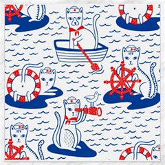 Nautical Cats Seamless Pattern Canvas 12  X 12  by Simbadda