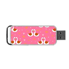 Swan Pattern Elegant Style Portable Usb Flash (two Sides) by Simbadda