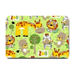Funny Animals Cartoon Small Doormat by Simbadda