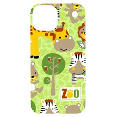 Funny Animals Cartoon Iphone 14 Black Uv Print Case by Simbadda