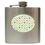 Birds Pattern Background Hip Flask (6 oz) Front