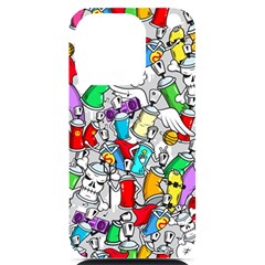 Graffiti Characters Seamless Pattern Iphone 14 Pro Black Uv Print Case by Simbadda