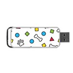 Dog Paw Seamless Pattern Foot Print Bone Portable USB Flash (Two Sides) Back