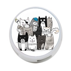 Cute Cat Hand Drawn Cartoon Style 4-port Usb Hub (one Side) by Simbadda
