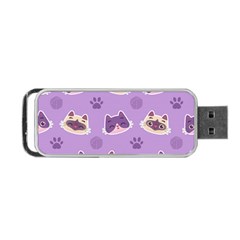 Cute-colorful-cat-kitten-with-paw-yarn-ball-seamless-pattern Portable Usb Flash (two Sides) by Simbadda