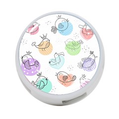 Cartoon-bird-cute-doodle-bird 4-port Usb Hub (one Side) by Simbadda