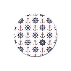 Nautical-seamless-pattern Magnet 3  (round) by Simbadda