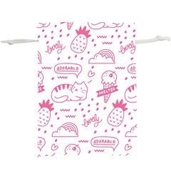 Cute-girly-seamless-pattern Lightweight Drawstring Pouch (xl) by Simbadda