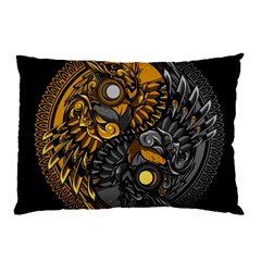 Yin-yang-owl-doodle-ornament-illustration Pillow Case by Simbadda