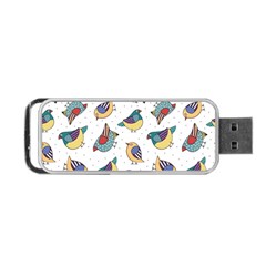 Seamless-pattern-with-hand-drawn-bird-black Portable Usb Flash (one Side) by Simbadda