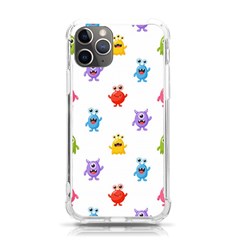 Seamless-pattern-cute-funny-monster-cartoon-isolated-white-background Iphone 11 Pro 5 8 Inch Tpu Uv Print Case by Simbadda