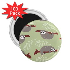 Sloths-pattern-design 2 25  Magnets (100 Pack)  by Simbadda