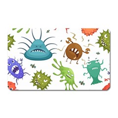Dangerous-streptococcus-lactobacillus-staphylococcus-others-microbes-cartoon-style-vector-seamless-p Magnet (rectangular) by Simbadda