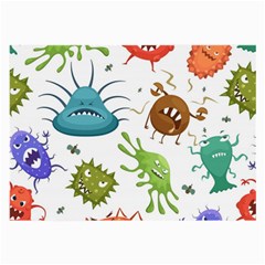 Dangerous-streptococcus-lactobacillus-staphylococcus-others-microbes-cartoon-style-vector-seamless-p Large Glasses Cloth (2 Sides) by Simbadda